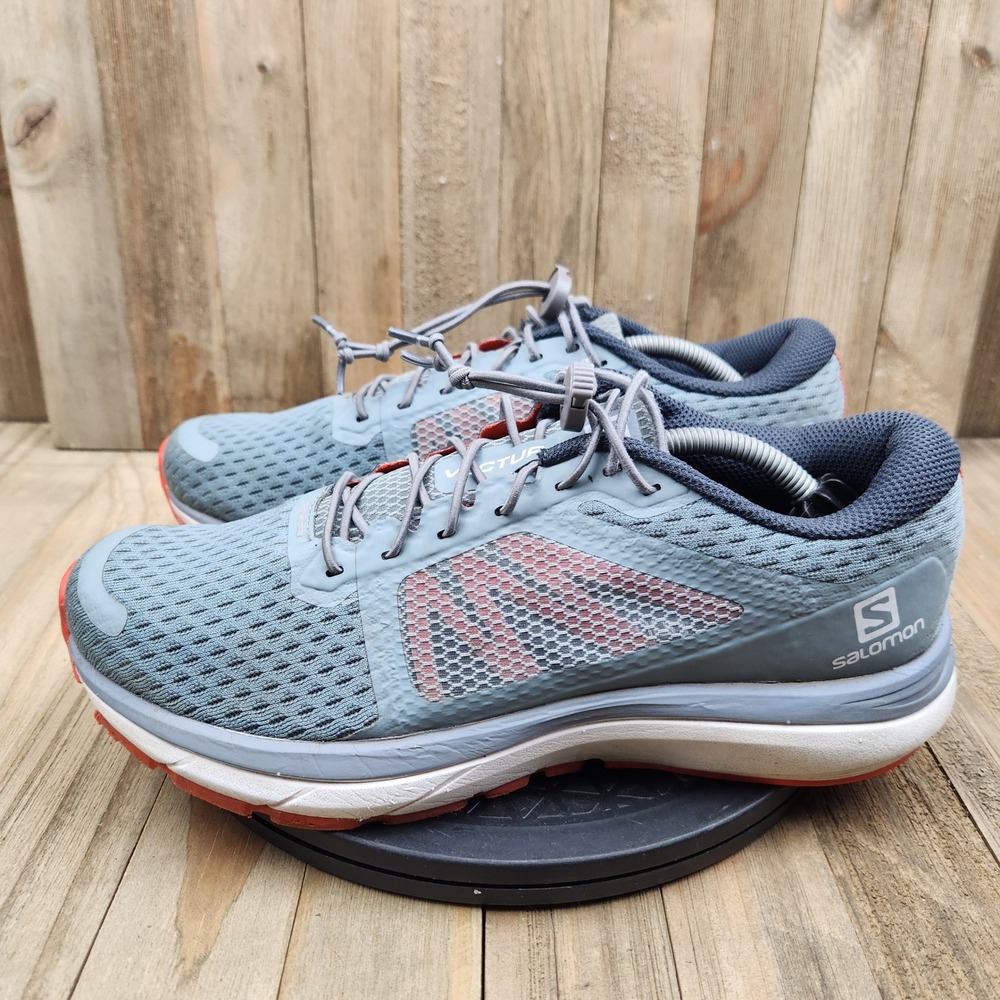 Salomon Vectur Road Running Shoes Womens size 8 Blue Grey Coral 409662